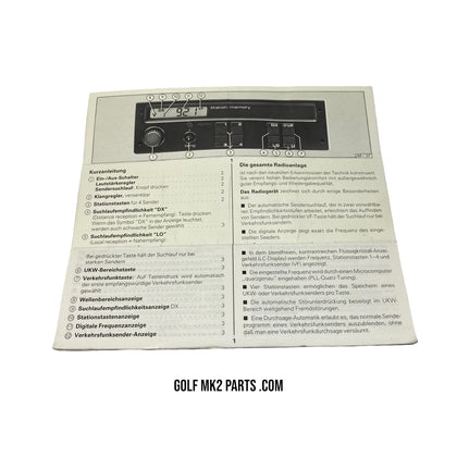 Golf / Jetta MK2 Alpha radio brochure BR-57
